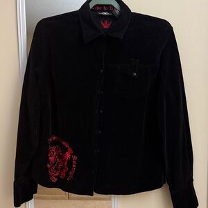Harley-Davidson Black and Red Embroidered Shirt